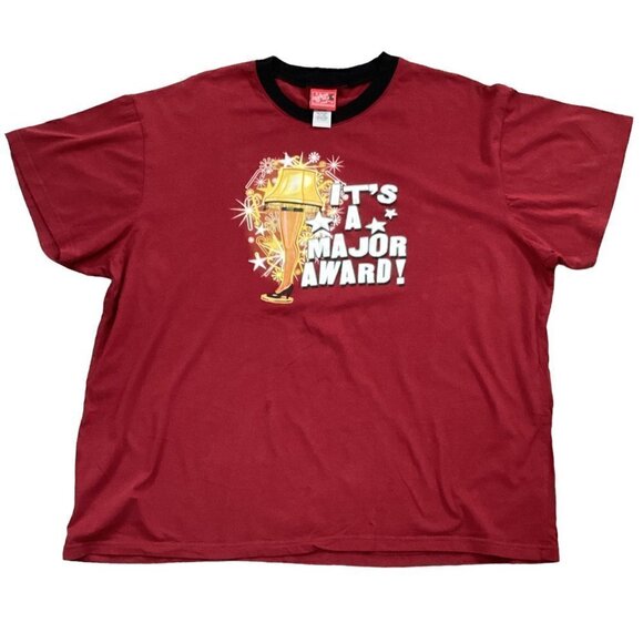 A Christmas Story "It's a Major Award!" Graphic Tee Top XL Red 41J - Picture 3 of 11